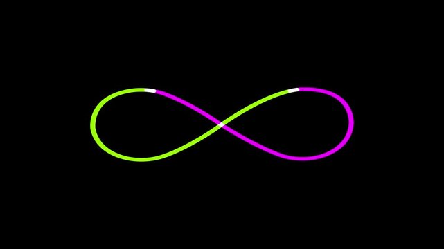 Infinity Symbol Neon Sign Loop in 4K Stock Video for Futuristic Tech, UI Motion Background Visual FX