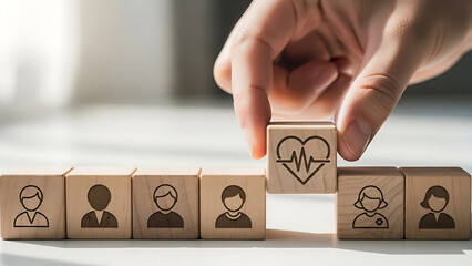 Health and Wellness Icons, Business Strategy, Indoor Office, Illustration, Professional Environment, Close-Up, Community Engagement