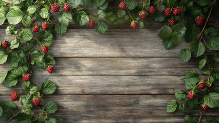 raspberry fruit plant tree isolated on wood background, food