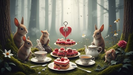Whimsical woodland tea party