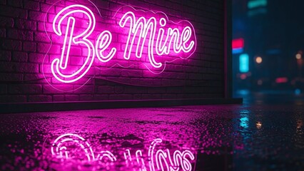 Neon sign illuminates romantic message