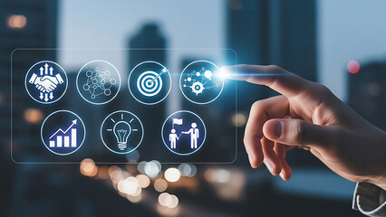 Digital Interaction Showcase in Urban Environment, Infographic Style