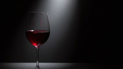 Single wine glass with red wine