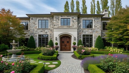 Premium residential villa with landscaped front yard, large windows, and sophisticated architectural style