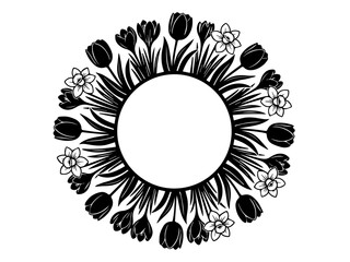vector illustration of spring flower frame