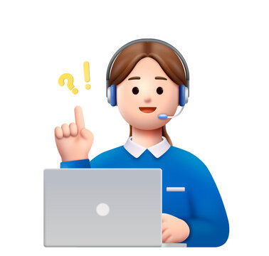 Woman customer service representative 3D illustration
