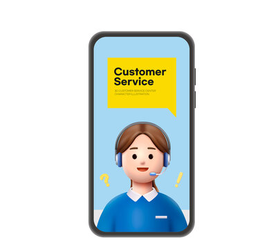 Woman customer service representative 3D illustration
