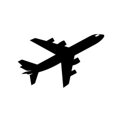 Silhouette of a commercial airplane in flight