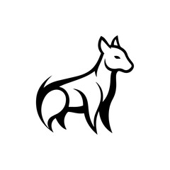 A black and white illustration of a donkey or a mule