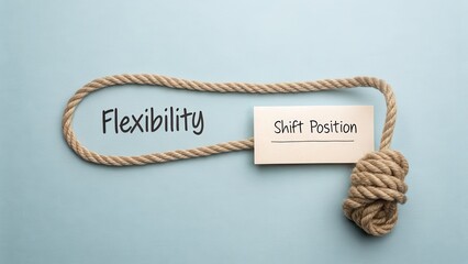 Rope with Flexibility and Shift Position Concepts on Blue Background