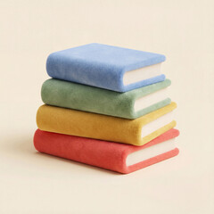 3D stack of textbooks icon