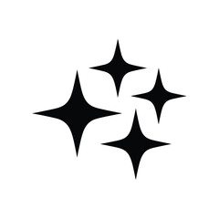 Obraz premium Four black star shapes arranged closely together on a white background