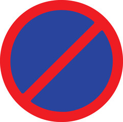 No Parking Traffic Sign Flat Vector for Road Regulation, urban planning layouts, parking enforcement documentation, and road safety manuals.