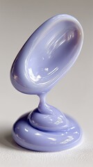 Lilac, smooth, oval form sits atop a swirling base