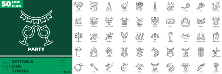 Party Line Editable Icons set