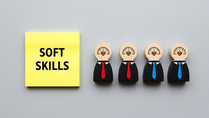 Business Event on Soft Skills Development with Illustrative Figures in a Professional Environment