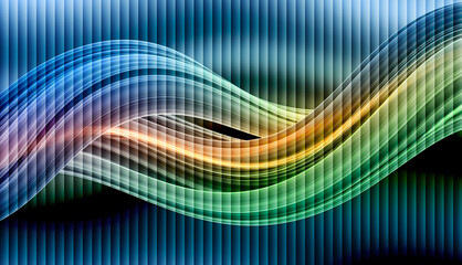 Vertical Corrugated Pattern with Blue to Yellow Gradient Flow on Abstract Background for Creative UI and Graphic Design