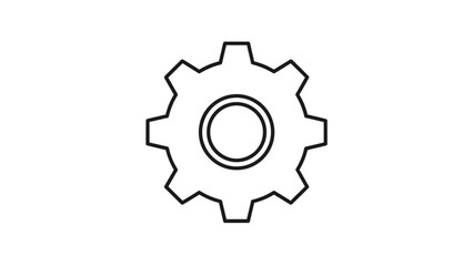 Obraz premium Simple gear icon on white background