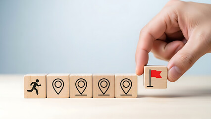 Action Plan, Progress Tracking, Business Goals, Creative Illustration, Motivational Environment, Close-Up Viewpoint Concept