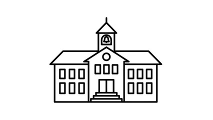 Fototapeta premium Simple line drawing of a school building