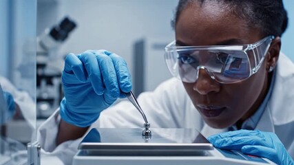 Scientist In Lab Performing Research And Development In Scientific Laboratory With Precision Equipment - Powered by Adobe