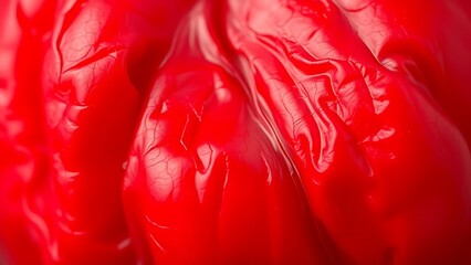 foray. Close-up of deep red wrinkled chili texture showing rich color variations and organic details. menu design, packaging mockups, designed for food delivery and cloud-kitchen brand materials.