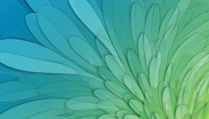 Overlapping Teal and Green Petal Shapes Forming a Floral Pattern abstract background