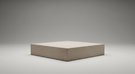 Simple neutral-toned cube on a light background. Minimalist design with subtle shading