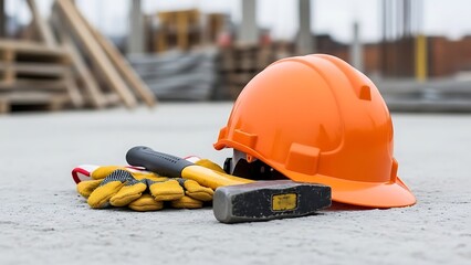 construction worker with helmet