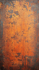 Grunge rusty orange-brown industrial metal background, textured corten steel surface, evoking rugged industry, urban decay, and raw architectural aesthetics