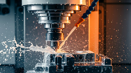 Cutting Metal in Industrial Workshop Environment with High-Speed Tooling Techniques