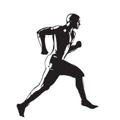 silhouette of a young man running