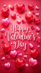 Happy Valentines Day Hearts Greeting Card