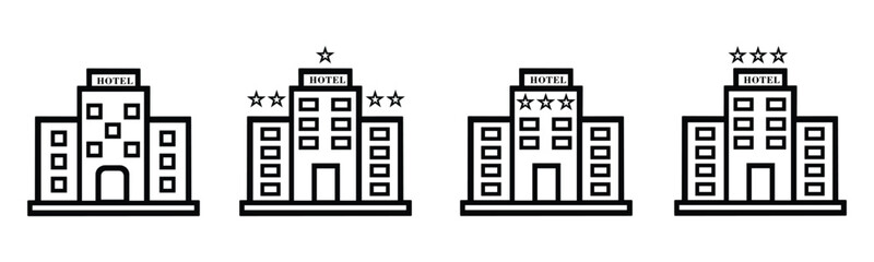 Naklejka premium icon building set. hotel vector set