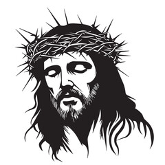 jesus head with crown of thorns