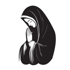 vector illustration of a woman praying