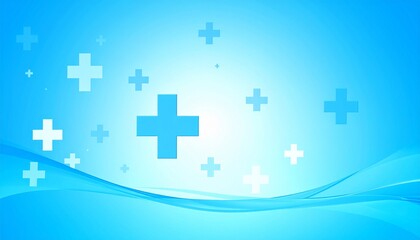 Health Crosses Digital Design: Abstract blue healthcare themed backdrop, with dynamically arranged medical crosses, a perfect symbol for medical, health, science and pharmaceutical industries.