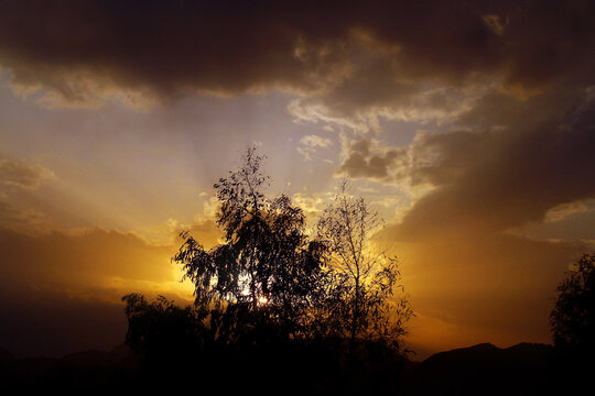 sunset in the mountains