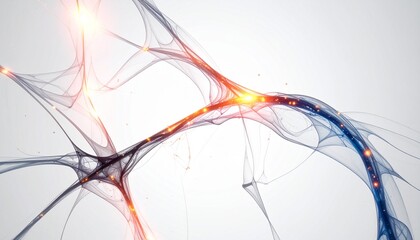 Abstract Network of Energy: A vibrant illustration depicts an intricate network of energy, pulsating with radiant light and dynamic lines that represent the flow of data or information.