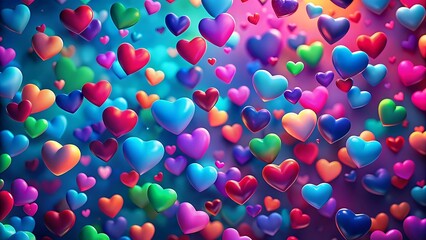 Colorful Hearts Background for Design