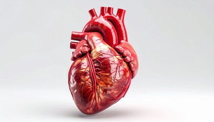 Anatomical Heart: A detailed and realistic representation of a human heart, showcasing the intricate structure and textures of this vital organ, perfect for medical and scientific illustrations.