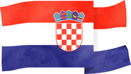 illustration of Croatia flag in watercolor style