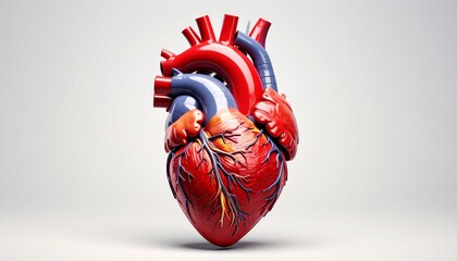 Anatomical Heart: A detailed depiction of a human heart, showcasing its intricate structure and vibrant colors, offering a view into the body's central organ.