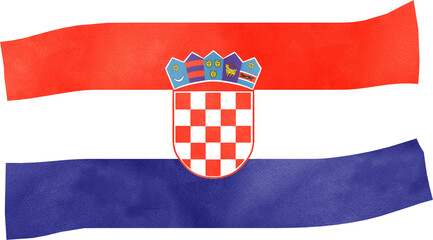 illustration of Croatia flag in watercolor style