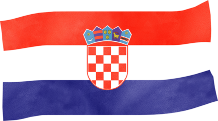 illustration of Croatia flag in watercolor style