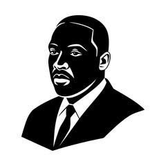 Minimalist Serious Corporate Portrait Silhouette in Black and White for Professional Use and Branding