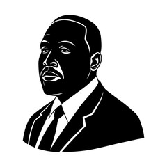 Minimalist vector silhouette of a professional businessman in a professional mood for corporate imagery