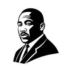 Minimalist professional portrait illustration of a businessman in a formal mood