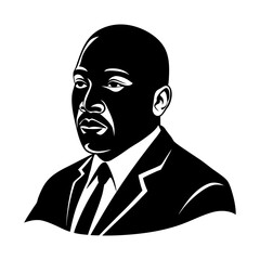 Minimalist calm business portrait silhouette in black and white for corporate use