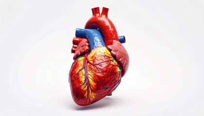 Human Heart in Vivid Detail: A meticulously rendered illustration of a human heart, showcasing its intricate anatomy. This image captures the essence of life and health in stunning detail.